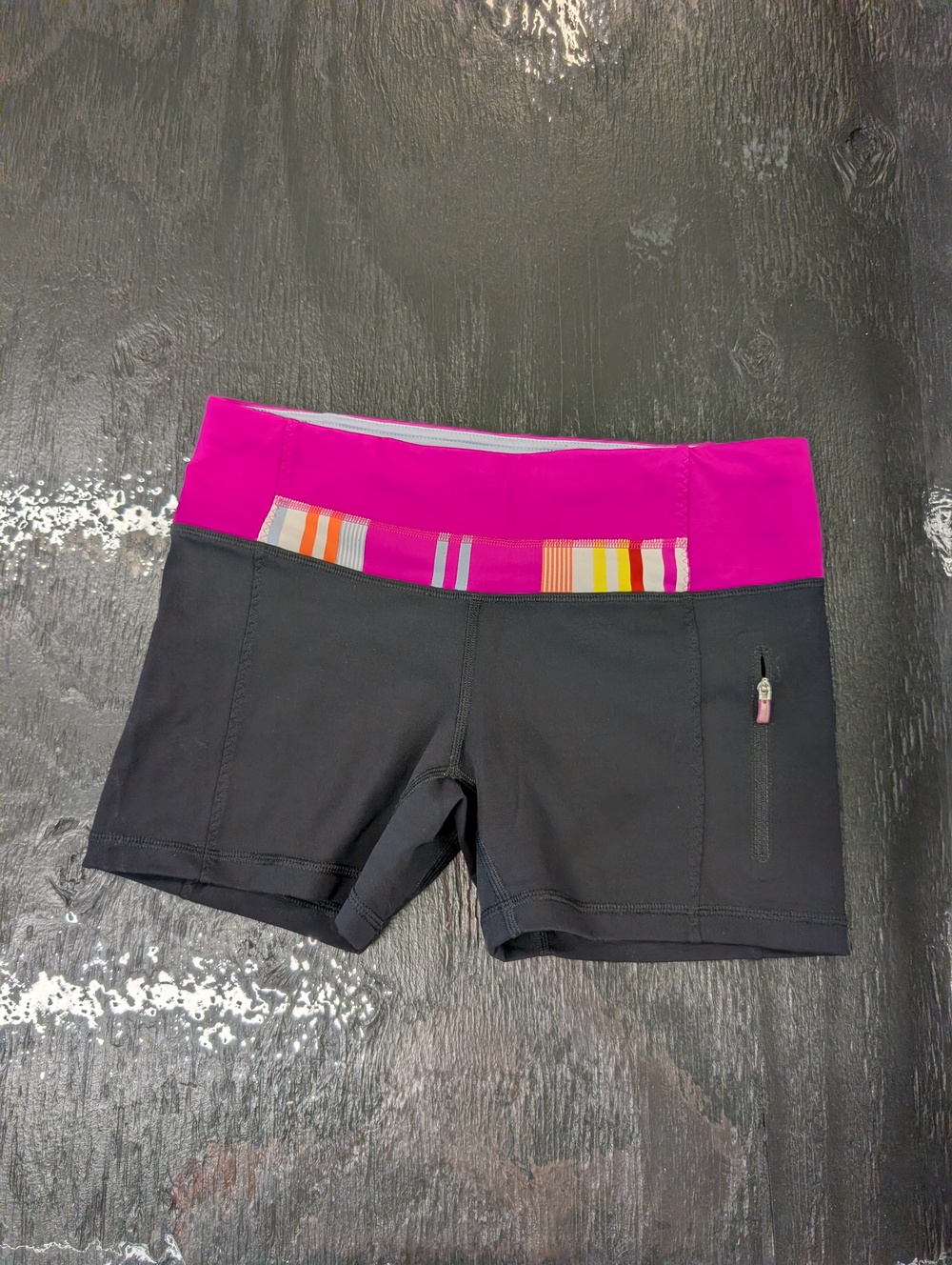 Lululemon Athletica Women's Black and Pink Athletic Shorts